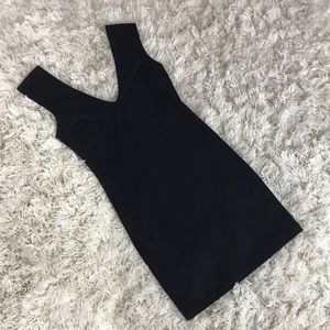 Forever 21 Black Bodycon Deep V Neck Dress